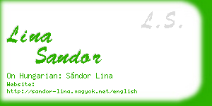 lina sandor business card
