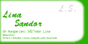 lina sandor business card